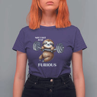 Funny Gym Sloth T Shirt For Women Not Fast Just Furious - Wonder Print Shop