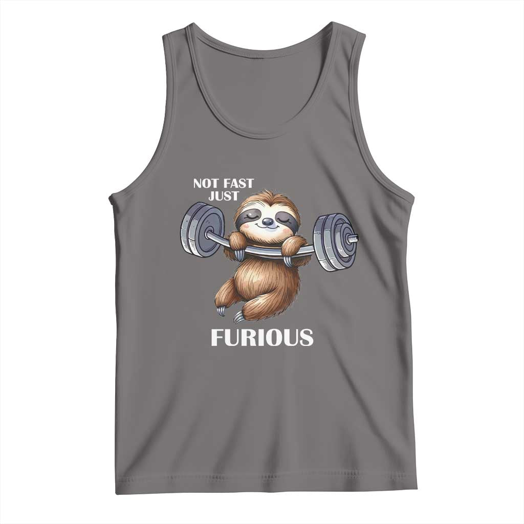 Funny Gym Sloth Tank Top Not Fast Just Furious - Wonder Print Shop