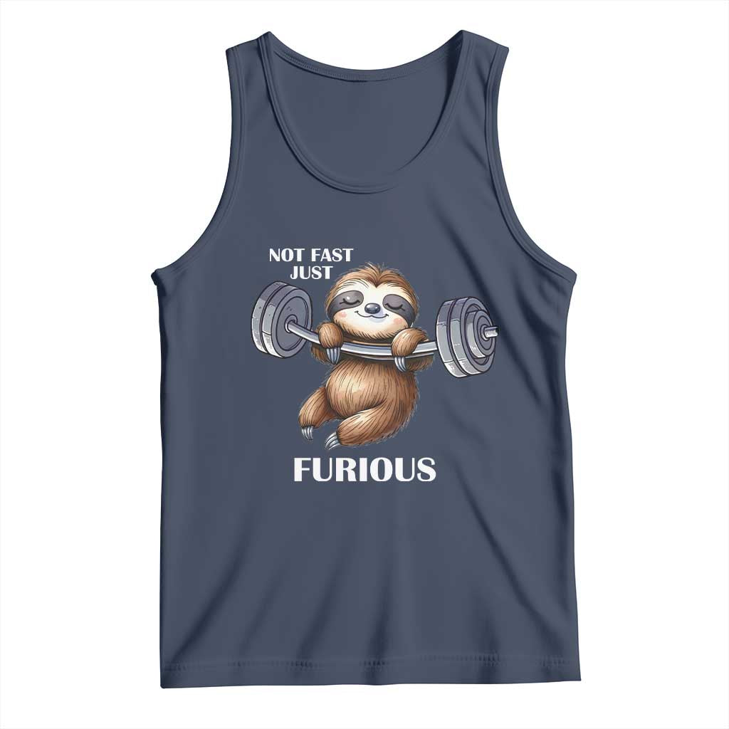 Funny Gym Sloth Tank Top Not Fast Just Furious - Wonder Print Shop