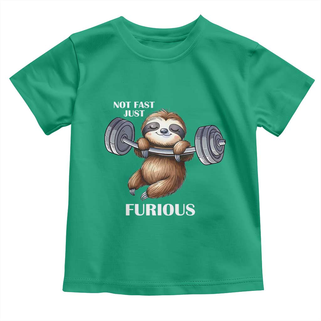 Funny Gym Sloth Toddler T Shirt Not Fast Just Furious - Wonder Print Shop