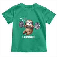Funny Gym Sloth Toddler T Shirt Not Fast Just Furious - Wonder Print Shop