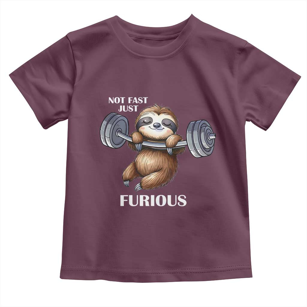 Funny Gym Sloth Toddler T Shirt Not Fast Just Furious - Wonder Print Shop
