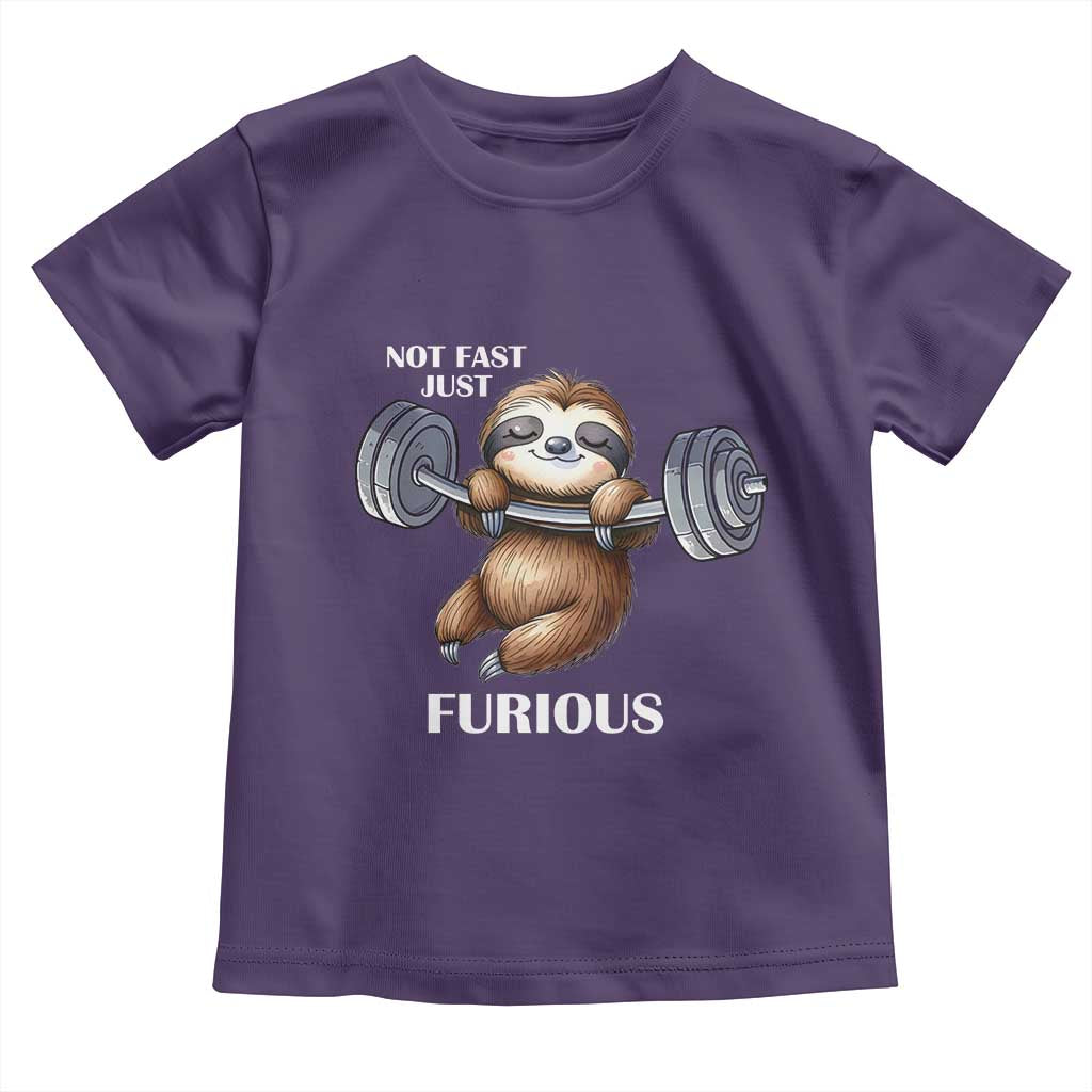 Funny Gym Sloth Toddler T Shirt Not Fast Just Furious - Wonder Print Shop