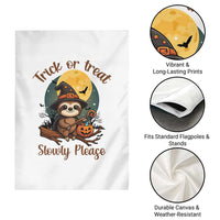 Funny Halloween Sloth Garden Flag Trick Or Treat Slowly Please - Wonder Print Shop