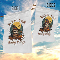 Funny Halloween Sloth Garden Flag Trick Or Treat Slowly Please - Wonder Print Shop