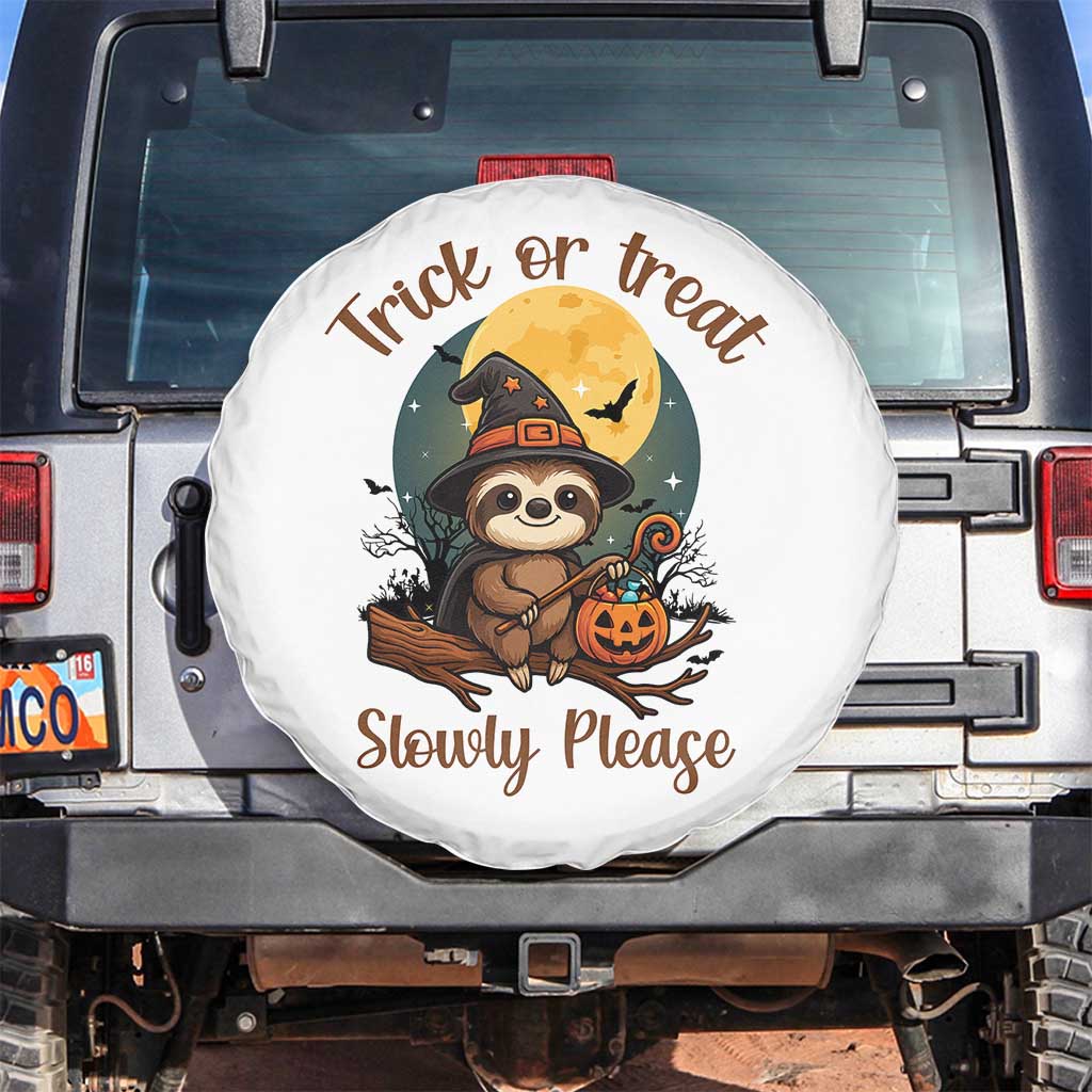 Funny Halloween Sloth Spare Tire Cover Trick Or Treat Slowly Please - Wonder Print Shop