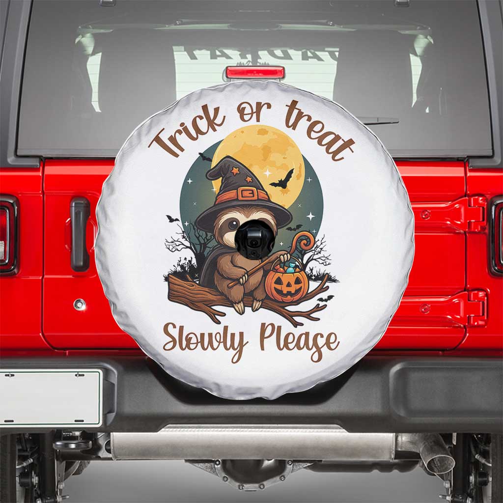 Funny Halloween Sloth Spare Tire Cover Trick Or Treat Slowly Please - Wonder Print Shop