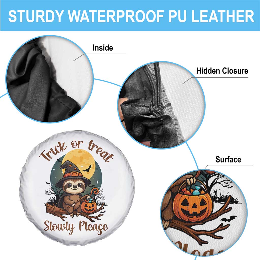 Funny Halloween Sloth Spare Tire Cover Trick Or Treat Slowly Please - Wonder Print Shop