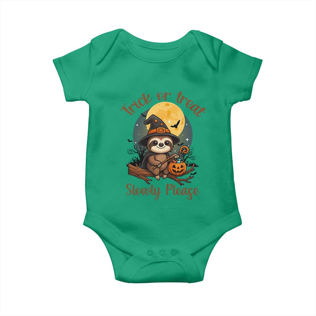 Funny Halloween Sloth Baby Onesie Trick Or Treat Slowly Please - Wonder Print Shop