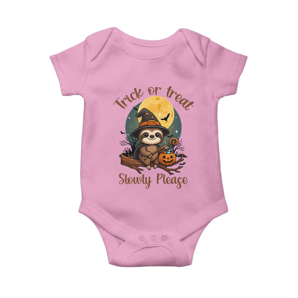 Funny Halloween Sloth Baby Onesie Trick Or Treat Slowly Please - Wonder Print Shop