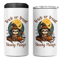 Funny Halloween Sloth 4 in 1 Can Cooler Tumbler Trick Or Treat Slowly Please