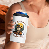 Funny Halloween Sloth 4 in 1 Can Cooler Tumbler Trick Or Treat Slowly Please