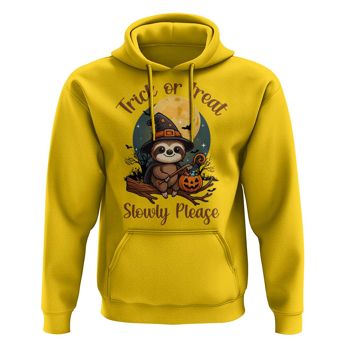 Funny Halloween Sloth Hoodie Trick Or Treat Slowly Please - Wonder Print Shop