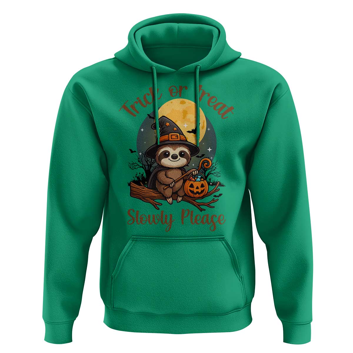 Funny Halloween Sloth Hoodie Trick Or Treat Slowly Please - Wonder Print Shop