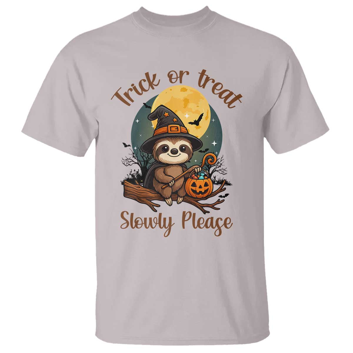 Funny Halloween Sloth T Shirt Trick Or Treat Slowly Please - Wonder Print Shop