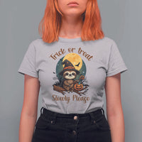 Funny Halloween Sloth T Shirt For Women Trick Or Treat Slowly Please - Wonder Print Shop