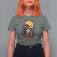 Funny Halloween Sloth T Shirt For Women Trick Or Treat Slowly Please - Wonder Print Shop