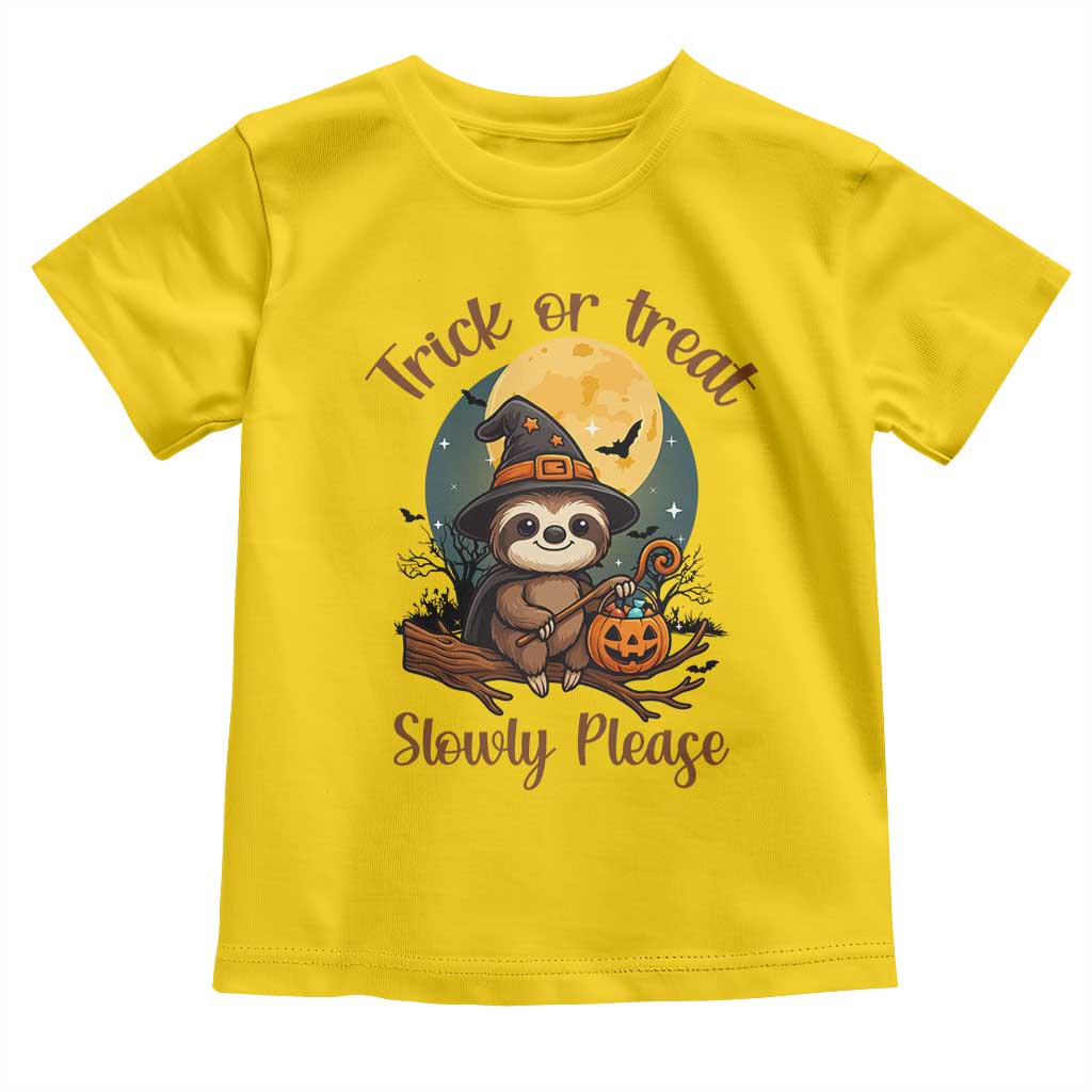 Funny Halloween Sloth Toddler T Shirt Trick Or Treat Slowly Please - Wonder Print Shop