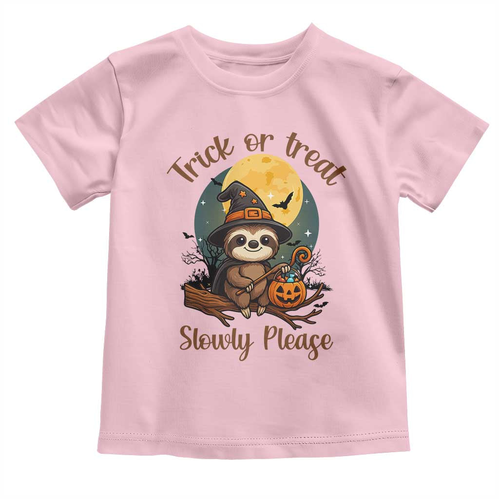 Funny Halloween Sloth Toddler T Shirt Trick Or Treat Slowly Please - Wonder Print Shop
