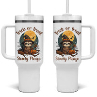 Funny Halloween Sloth Tumbler With Handle Trick Or Treat Slowly Please