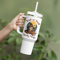 Funny Halloween Sloth Tumbler With Handle Trick Or Treat Slowly Please