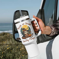 Funny Halloween Sloth Tumbler With Handle Trick Or Treat Slowly Please