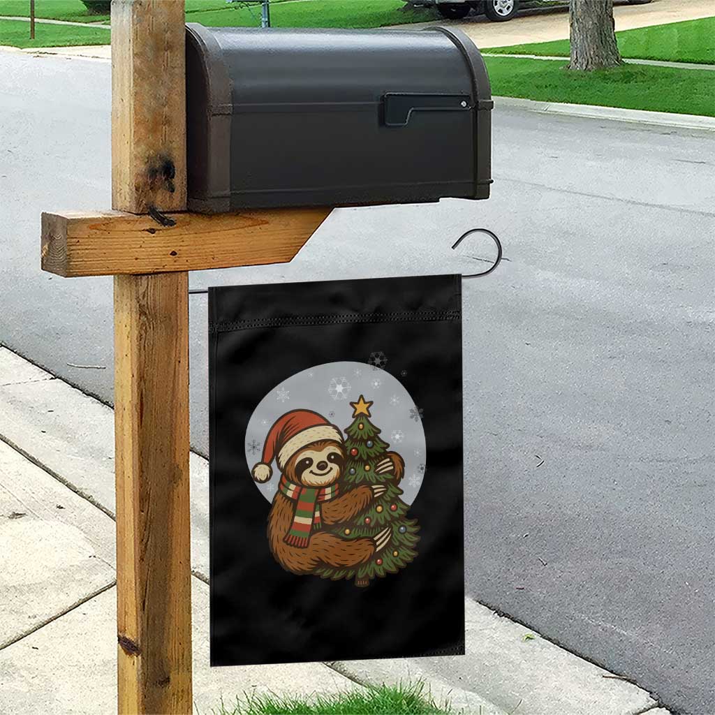 Funny Xmas Garden Flag Slothin Around The Christmas Tree - Wonder Print Shop