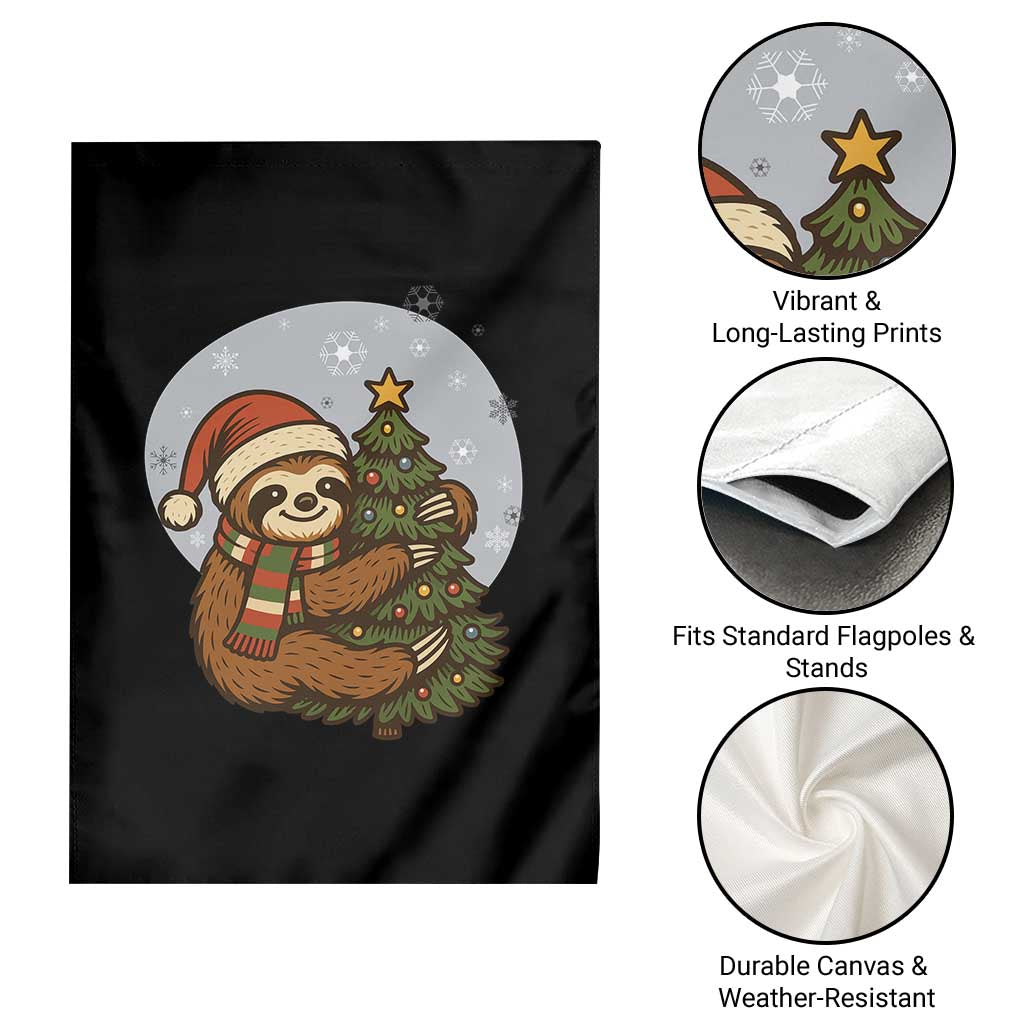 Funny Xmas Garden Flag Slothin Around The Christmas Tree - Wonder Print Shop