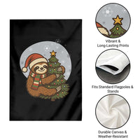 Funny Xmas Garden Flag Slothin Around The Christmas Tree - Wonder Print Shop