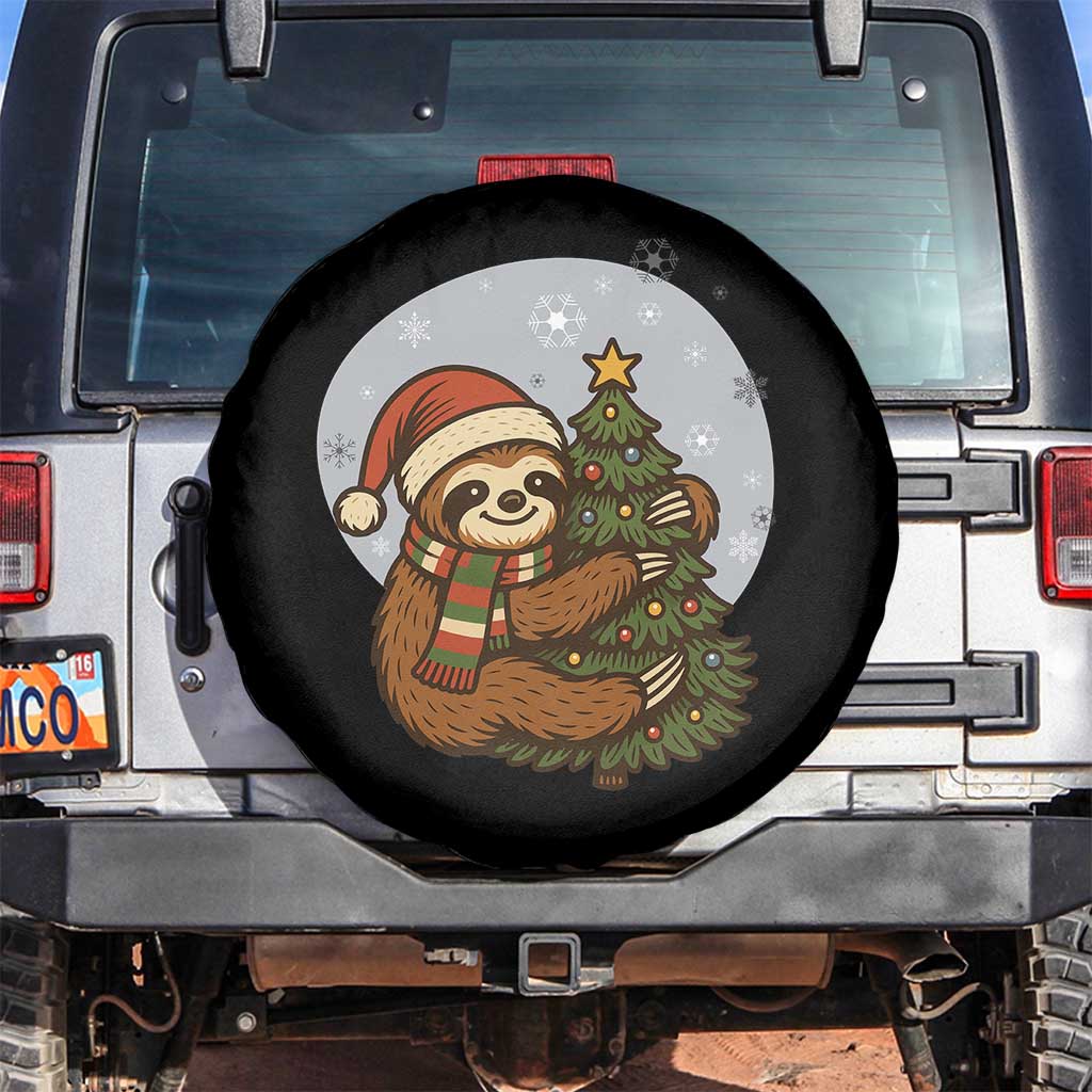 Funny Xmas Spare Tire Cover Slothin Around The Christmas Tree - Wonder Print Shop
