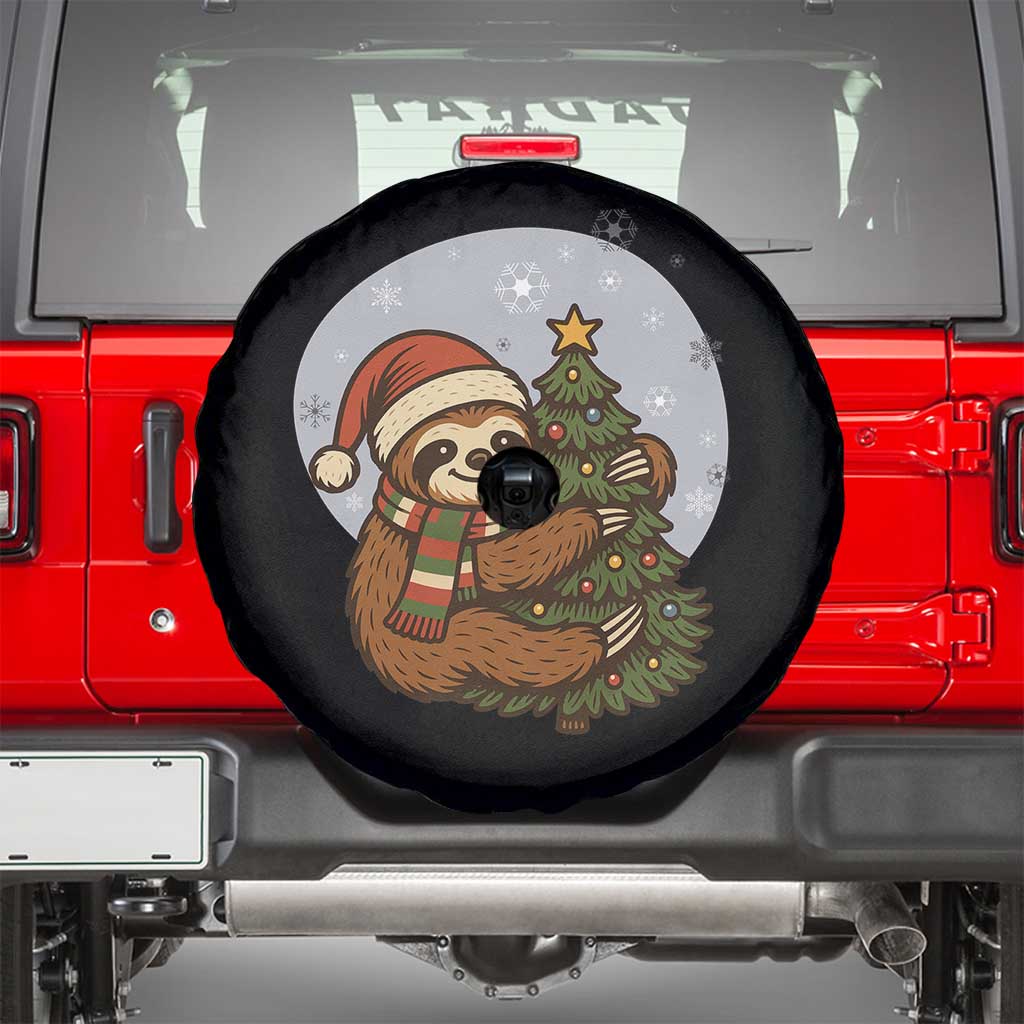 Funny Xmas Spare Tire Cover Slothin Around The Christmas Tree - Wonder Print Shop