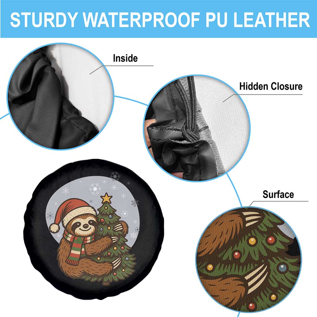 Funny Xmas Spare Tire Cover Slothin Around The Christmas Tree - Wonder Print Shop