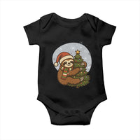 Funny Xmas Baby Onesie Slothin Around The Christmas Tree - Wonder Print Shop