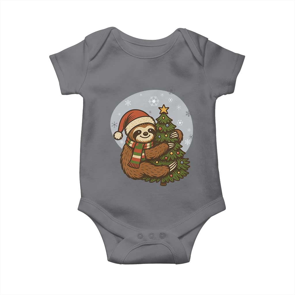 Funny Xmas Baby Onesie Slothin Around The Christmas Tree - Wonder Print Shop