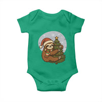 Funny Xmas Baby Onesie Slothin Around The Christmas Tree - Wonder Print Shop