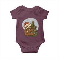 Funny Xmas Baby Onesie Slothin Around The Christmas Tree - Wonder Print Shop