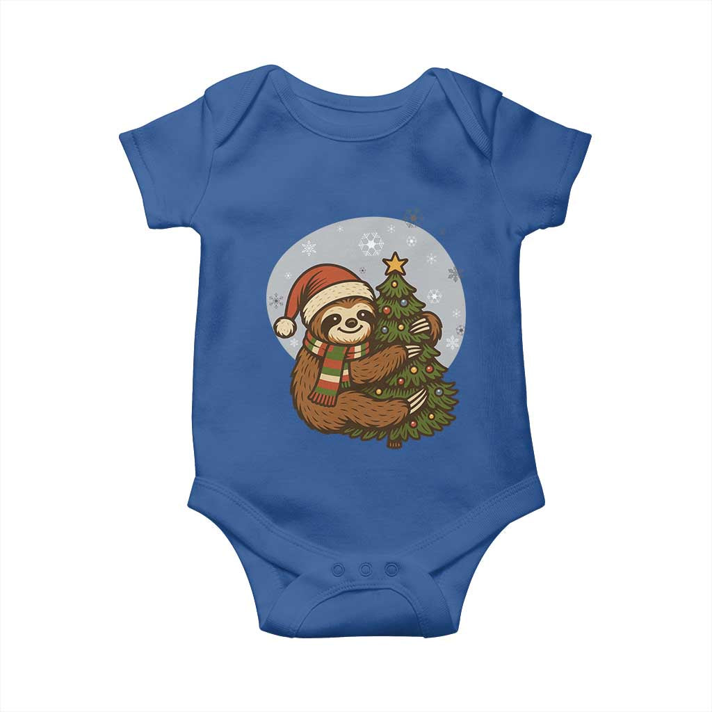 Funny Xmas Baby Onesie Slothin Around The Christmas Tree - Wonder Print Shop