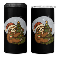Funny Xmas 4 in 1 Can Cooler Tumbler Slothin Around The Christmas Tree