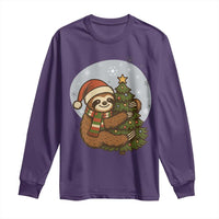 Funny Xmas Long Sleeve Shirt Slothin Around The Christmas Tree - Wonder Print Shop