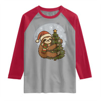 Funny Xmas Raglan Shirt Slothin Around The Christmas Tree - Wonder Print Shop