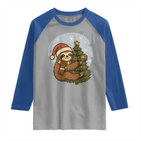 Funny Xmas Raglan Shirt Slothin Around The Christmas Tree - Wonder Print Shop