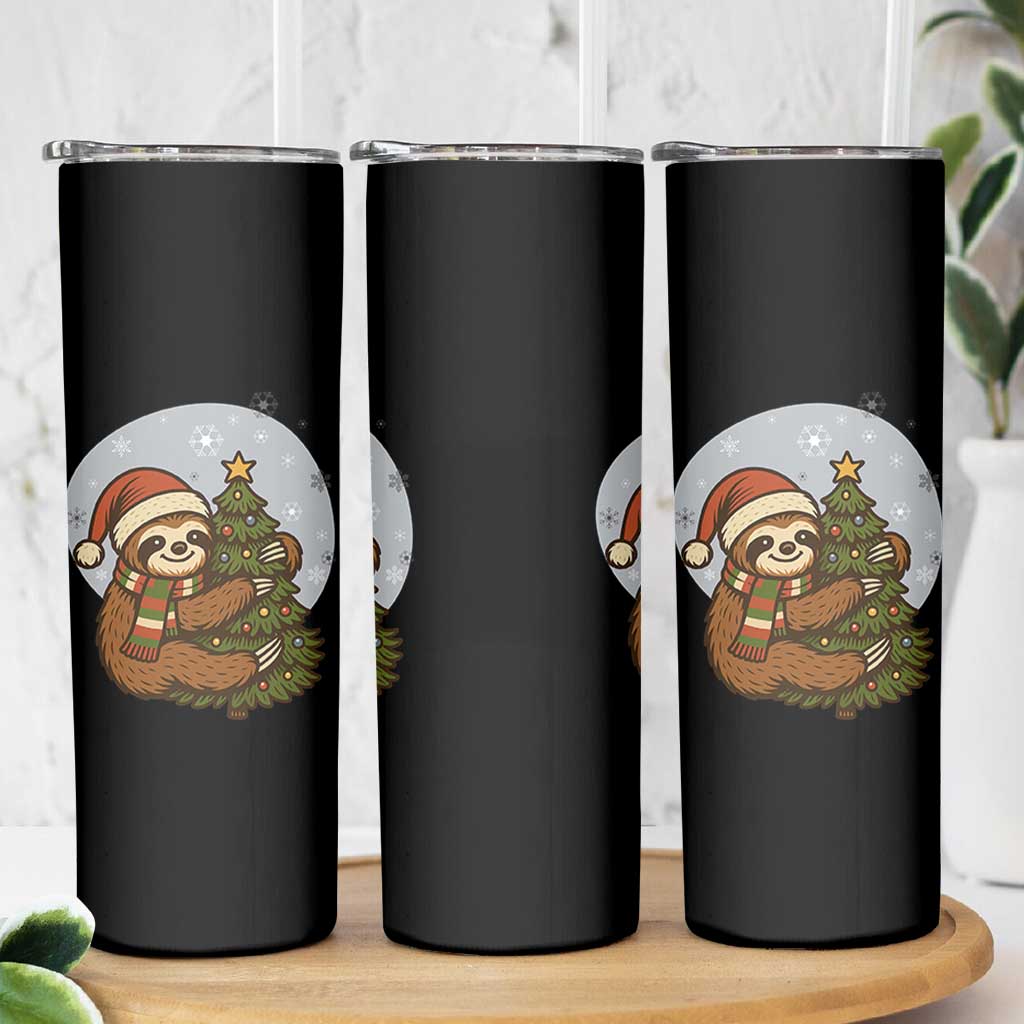 Funny Xmas Skinny Tumbler Slothin Around The Christmas Tree