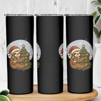 Funny Xmas Skinny Tumbler Slothin Around The Christmas Tree
