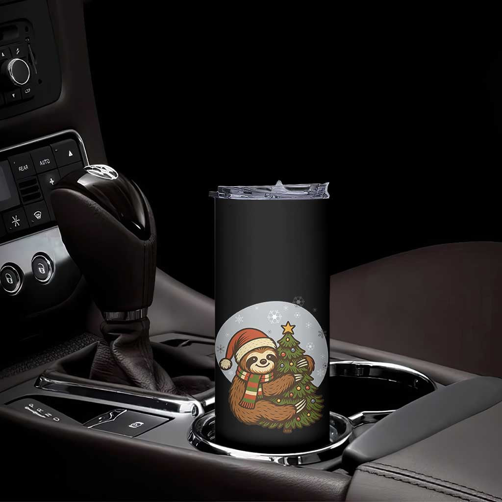 Funny Xmas Skinny Tumbler Slothin Around The Christmas Tree