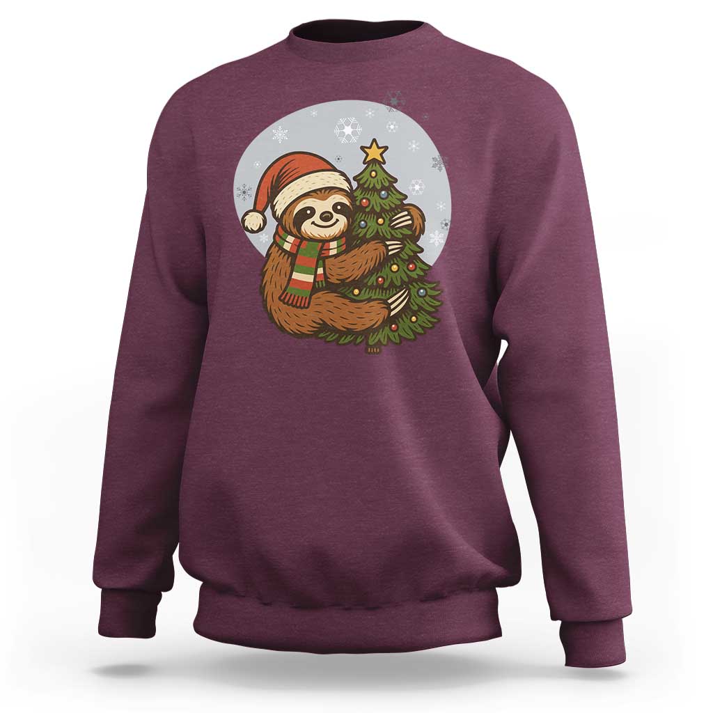 Funny Xmas Sweatshirt Slothin Around The Christmas Tree - Wonder Print Shop