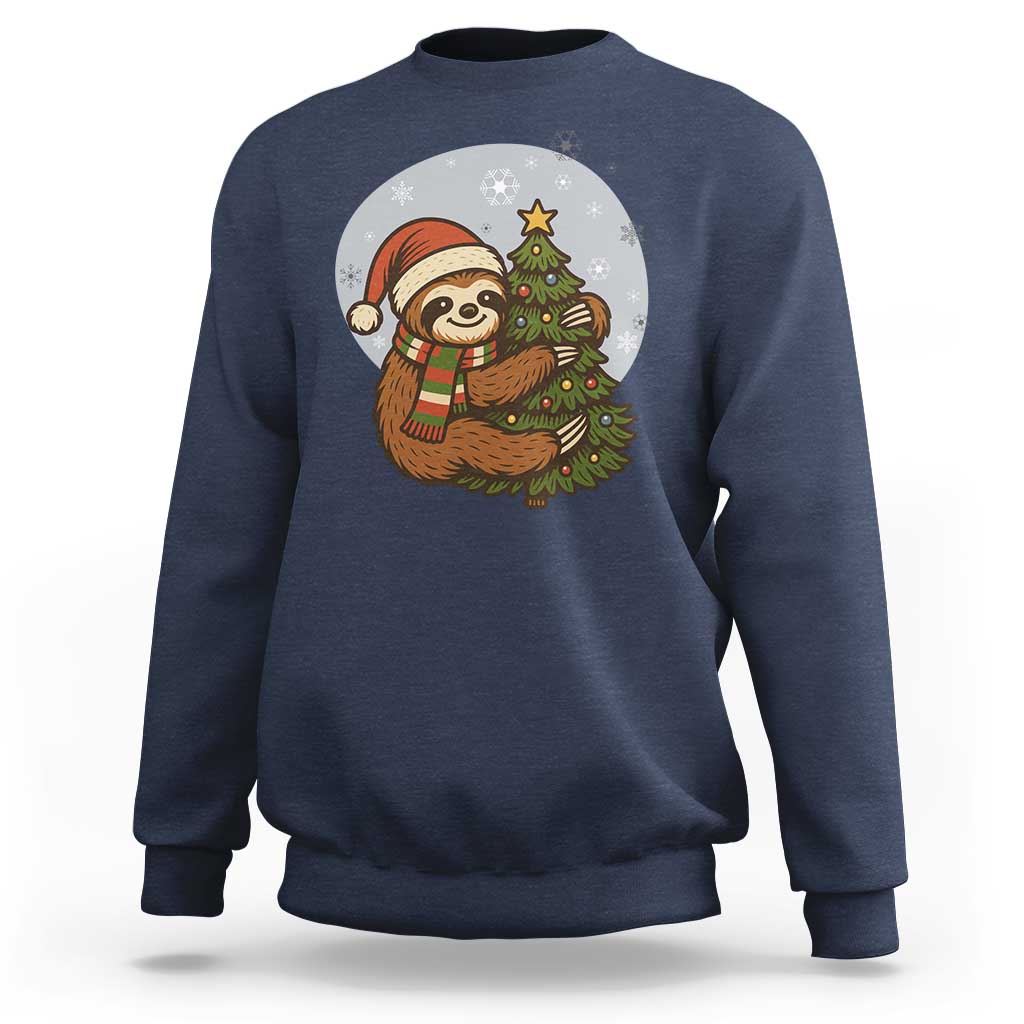Funny Xmas Sweatshirt Slothin Around The Christmas Tree - Wonder Print Shop