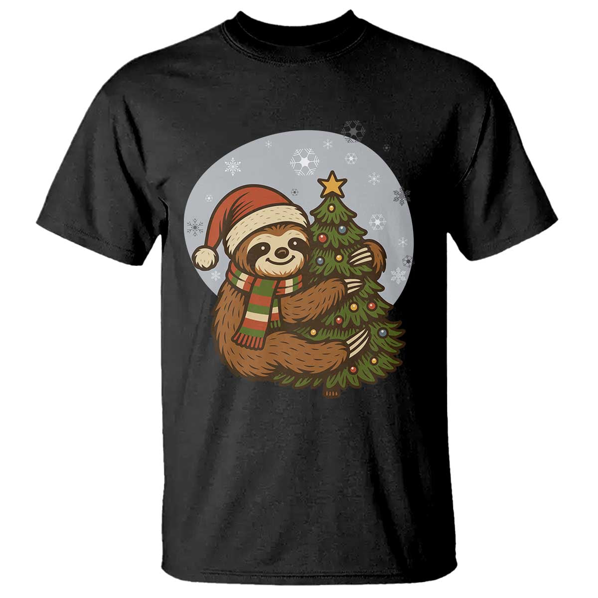Funny Xmas T Shirt Slothin Around The Christmas Tree - Wonder Print Shop