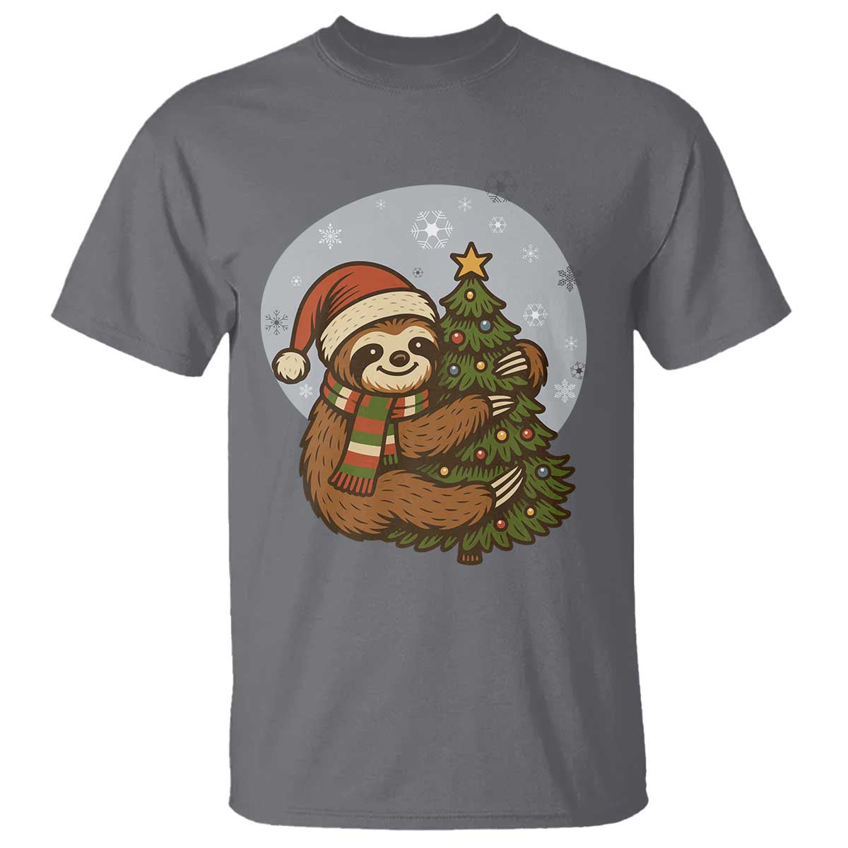 Funny Xmas T Shirt Slothin Around The Christmas Tree - Wonder Print Shop