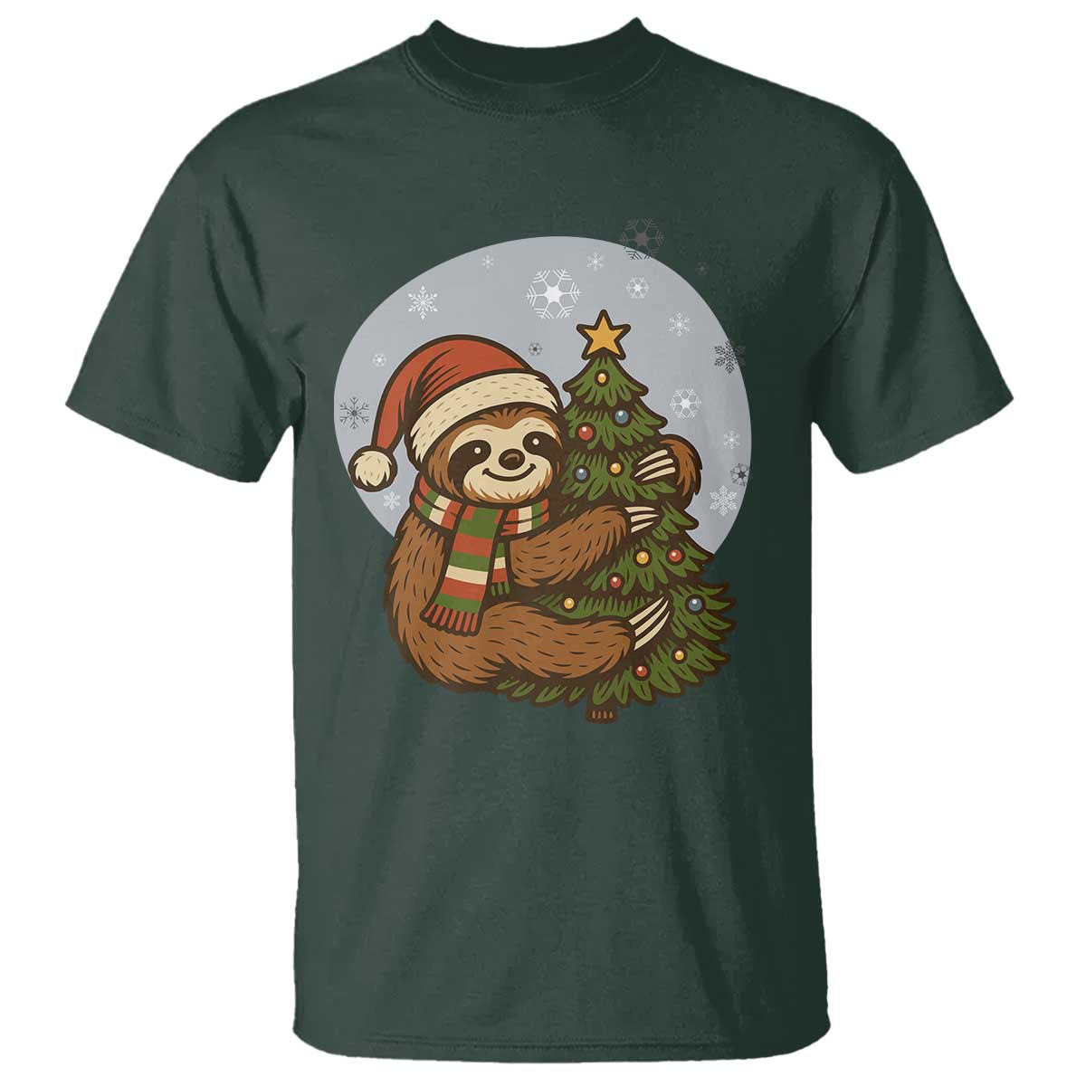 Funny Xmas T Shirt Slothin Around The Christmas Tree - Wonder Print Shop