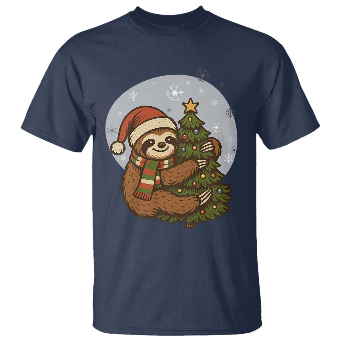 Funny Xmas T Shirt Slothin Around The Christmas Tree - Wonder Print Shop